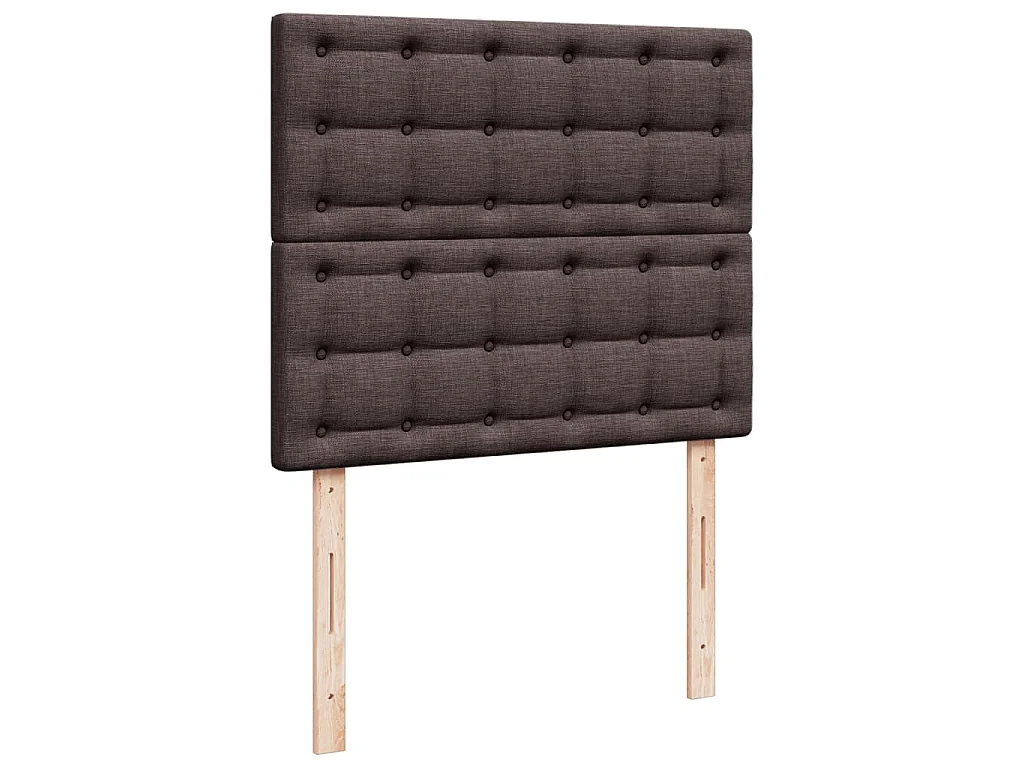 Sommier à lattes de lit et matelas marron foncé 120x190cm tissu