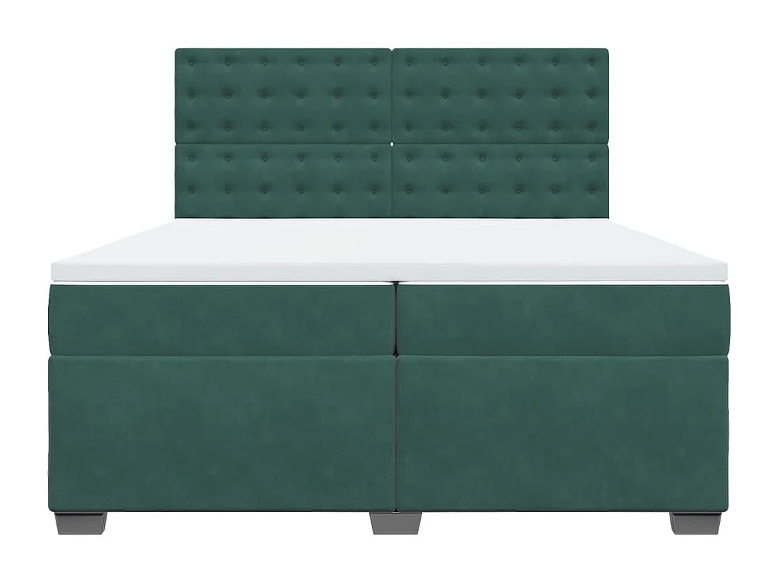 Sommier à lattes de lit et matelas Vert foncé 200x200cm Velours