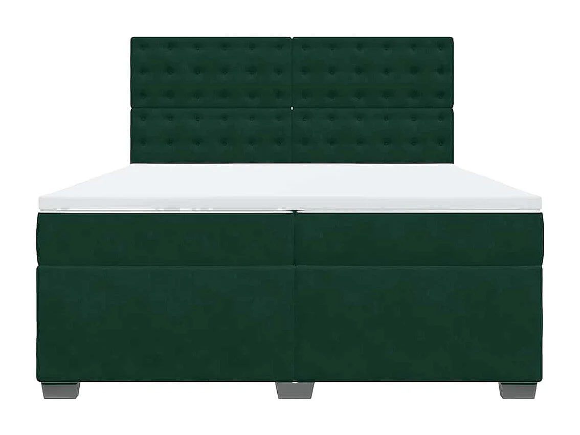 Boxspring met matras fluweel donkergroen 200x200 cm