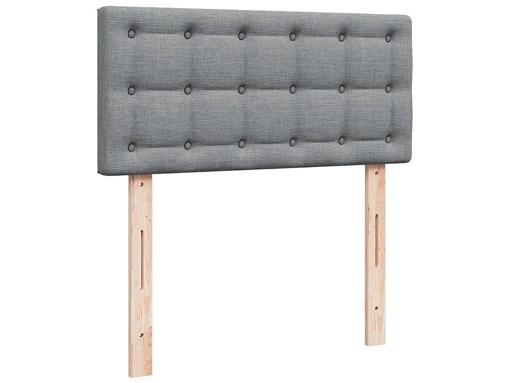 Cama com molas/colchão 90x190 cm tecido cinzento-claro