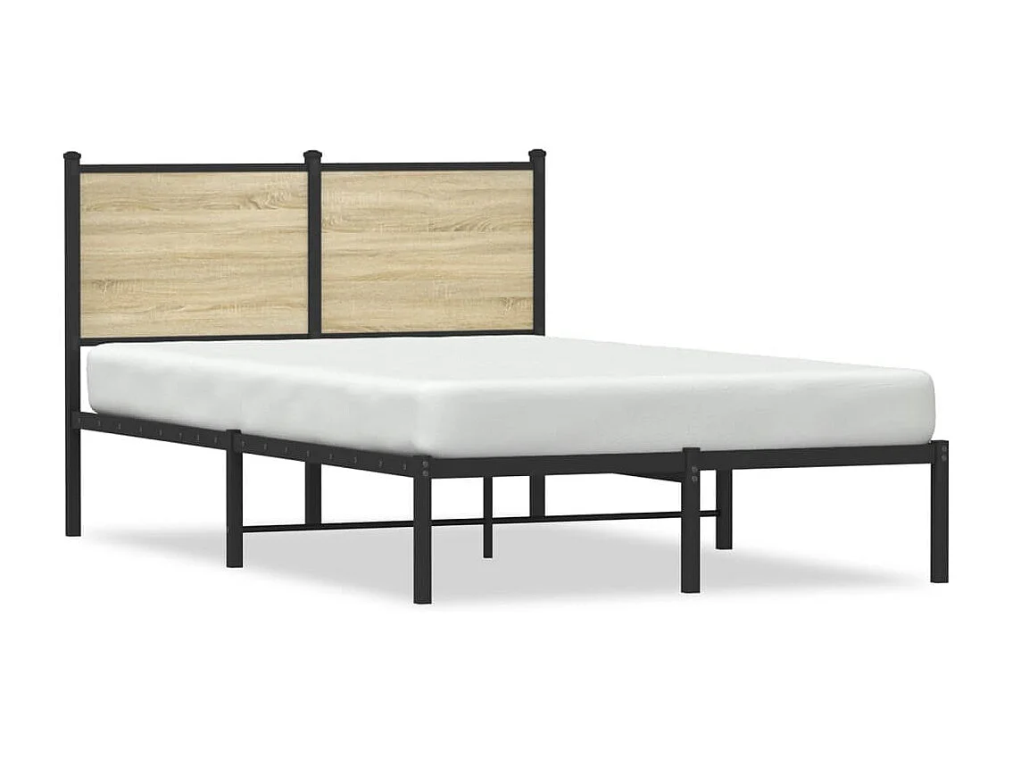 Estrutura de cama sem colchão 120x200 cm metal carvalho sonoma