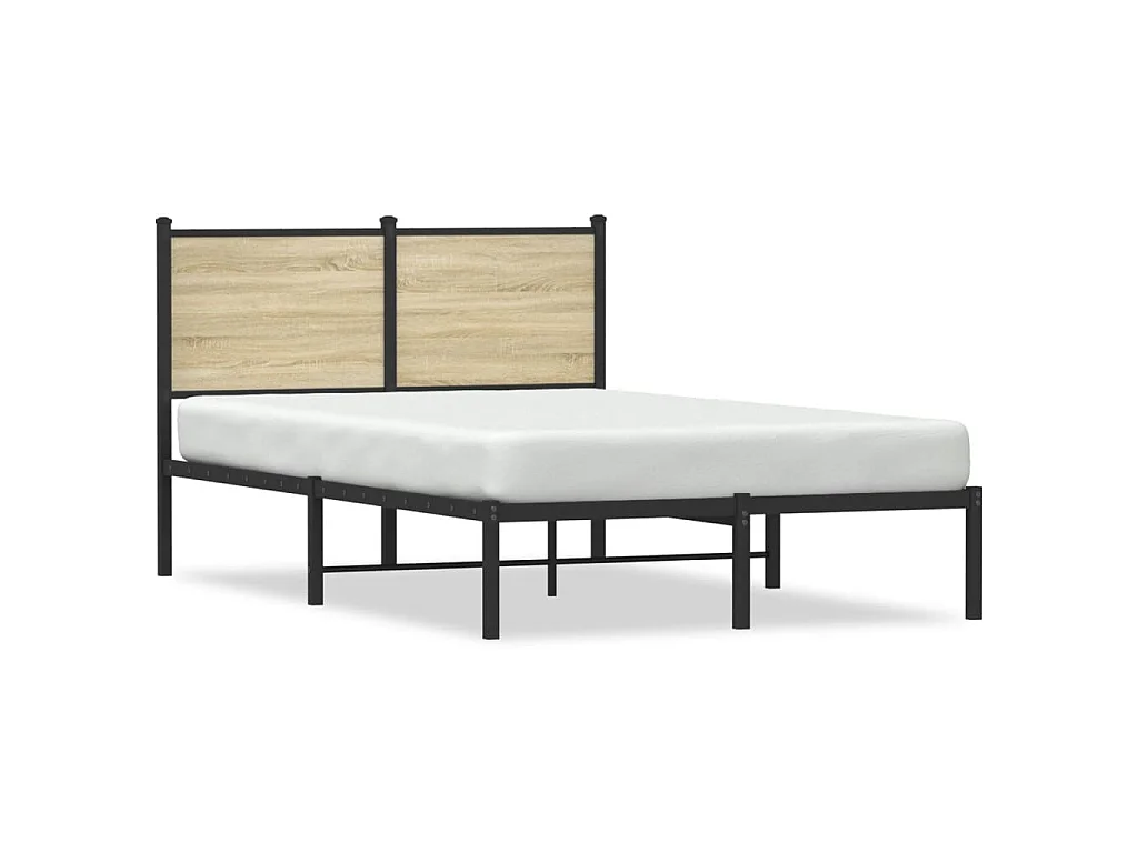 Estrutura de cama sem colchão 120x200 cm metal carvalho sonoma