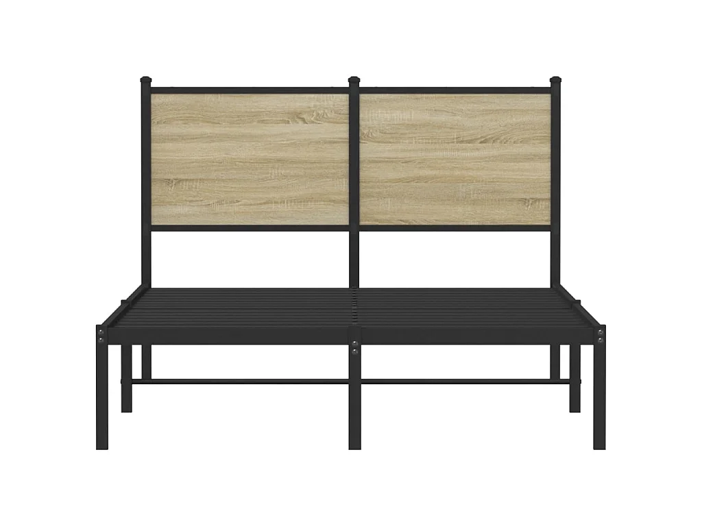 Estrutura de cama sem colchão 120x200 cm metal carvalho sonoma