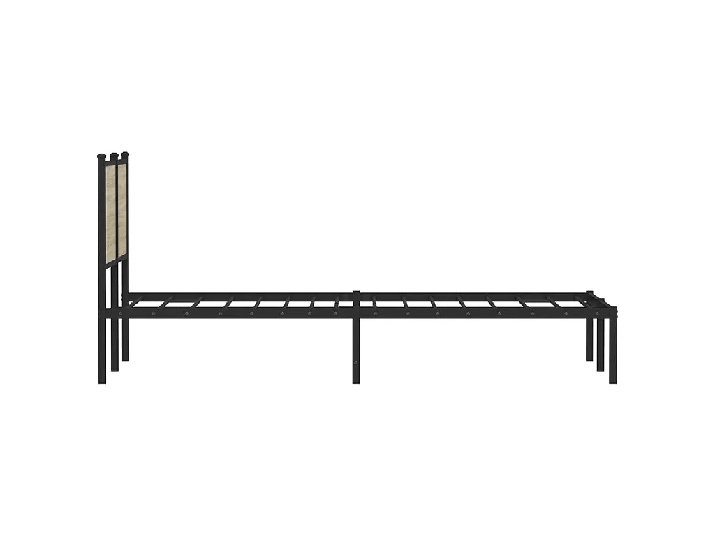 Estrutura de cama sem colchão 120x200 cm metal carvalho sonoma