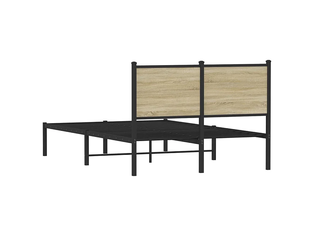 Estrutura de cama sem colchão 120x200 cm metal carvalho sonoma