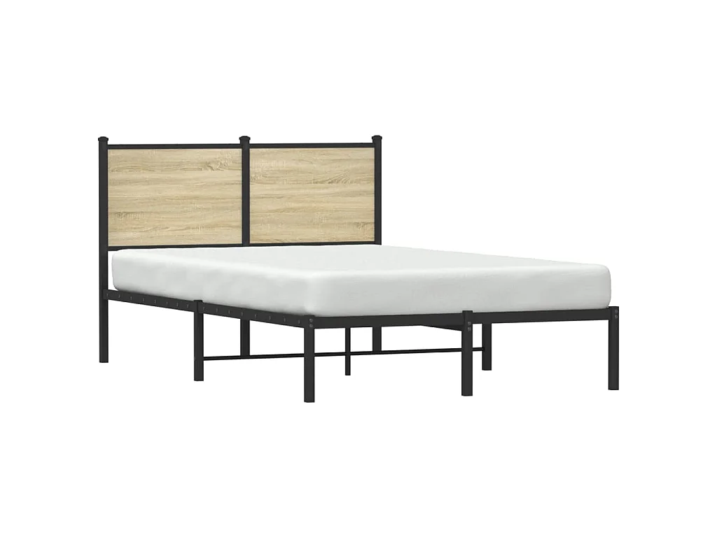 Estrutura de cama sem colchão 120x200 cm metal carvalho sonoma