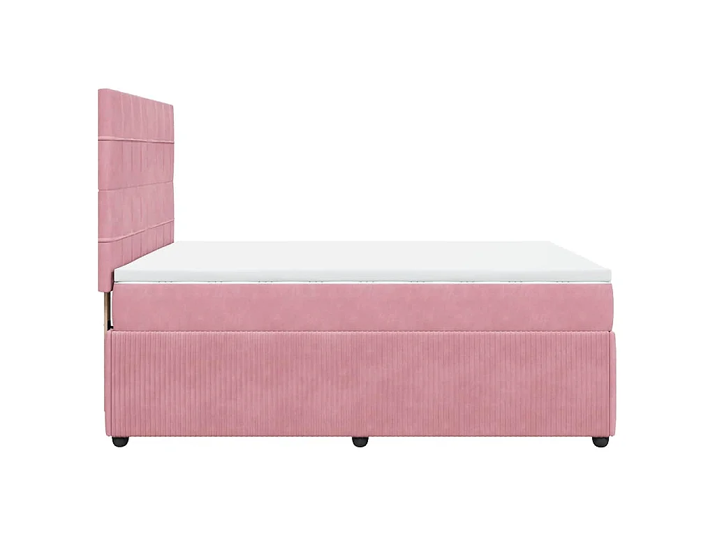 Boxspringbett mit Matratze Rosa 160x200 cm Samt