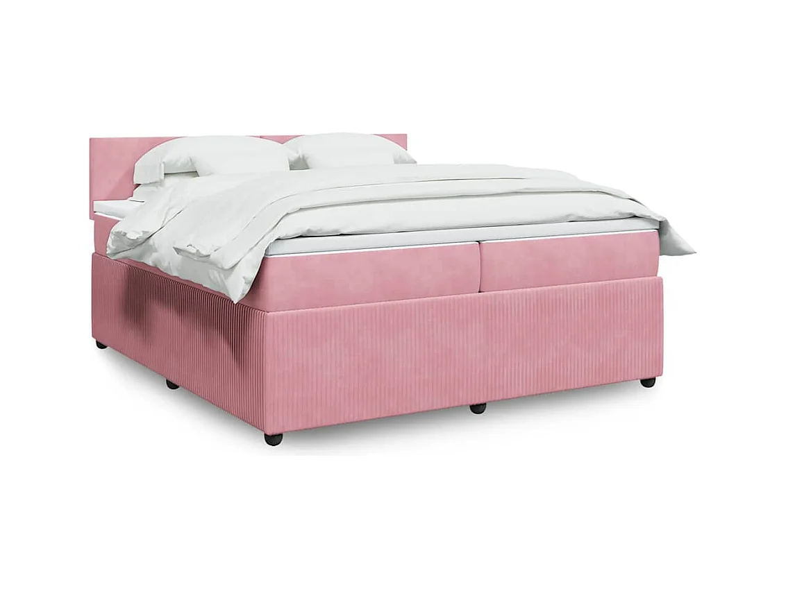 Sommier à lattes de lit avec matelas Rose 200x200 cm Velours