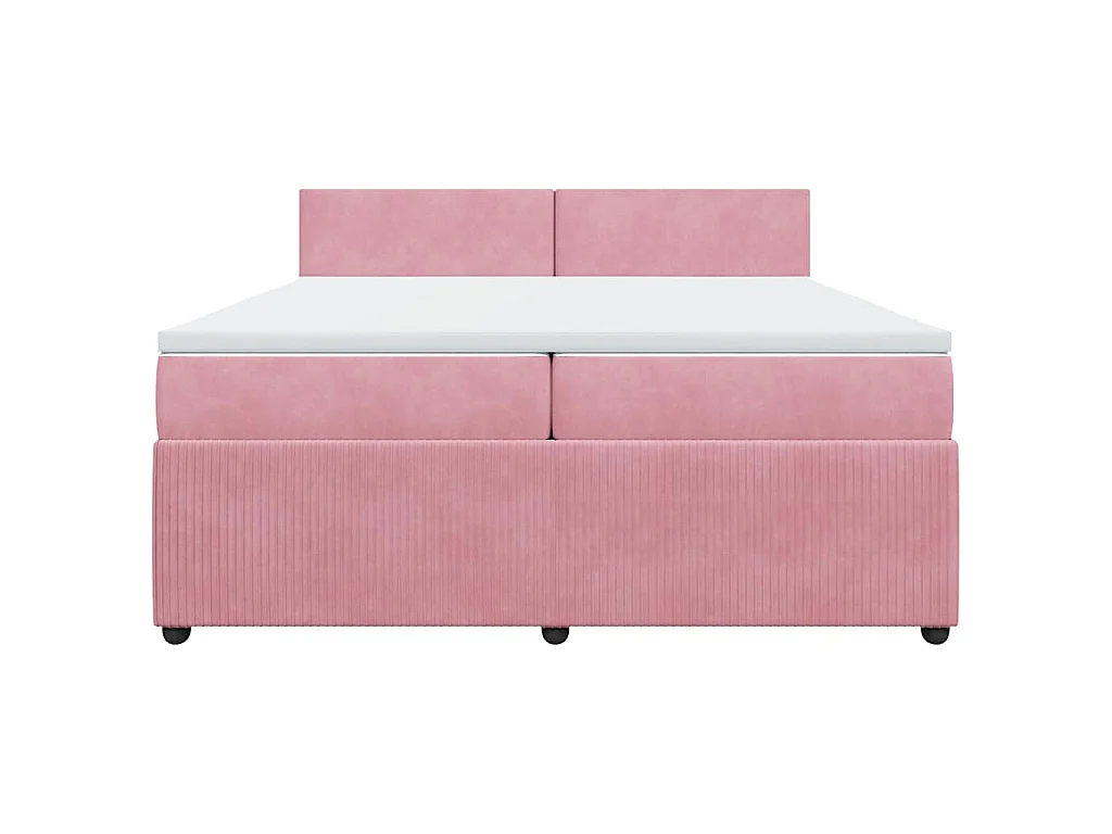 Boxspring met matras fluweel roze 200x200 cm
