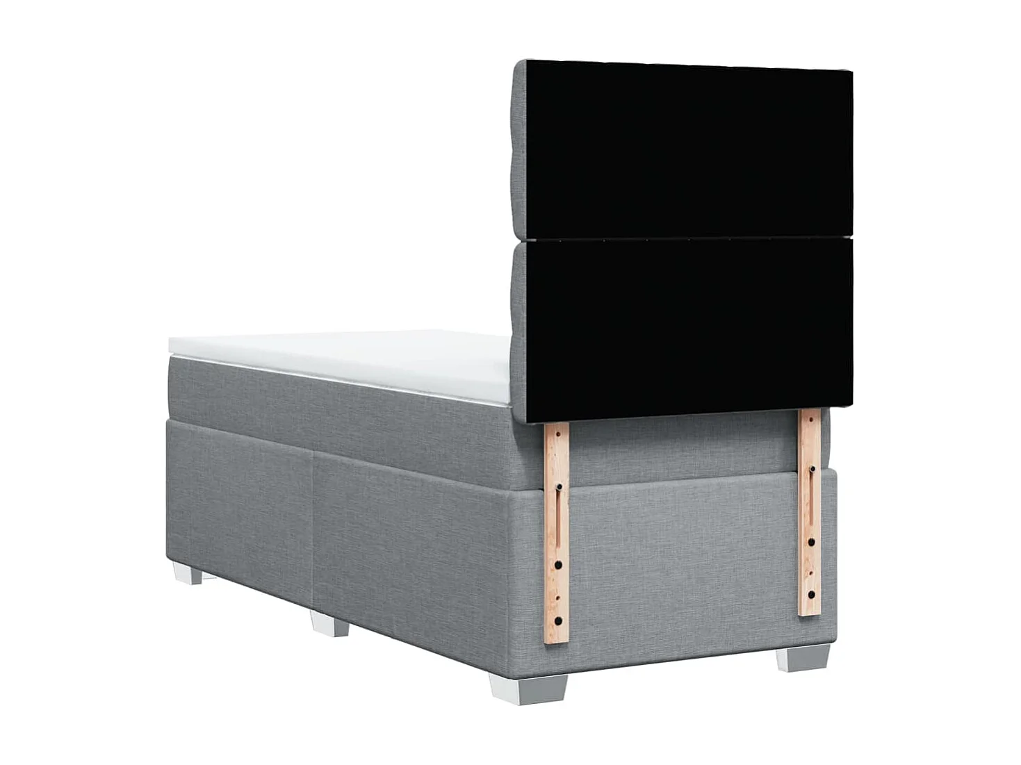 Sommier à lattes de lit avec matelas Gris clair 100x200cm Tissu