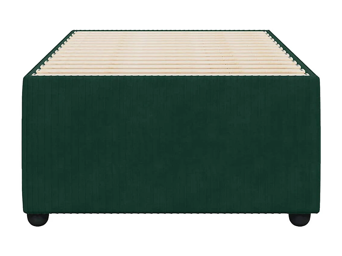 Cadre de lit sans matelas vert foncé 90x200 cm velours