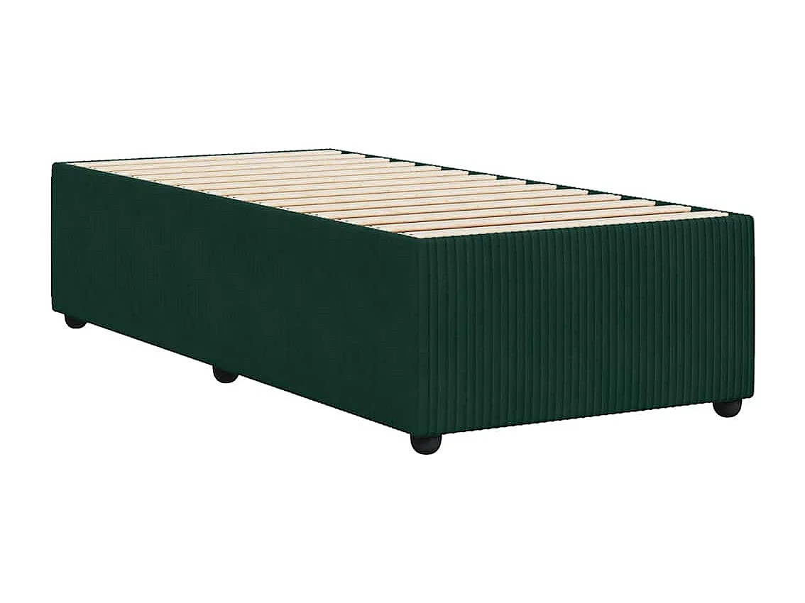 Cadre de lit sans matelas vert foncé 90x200 cm velours