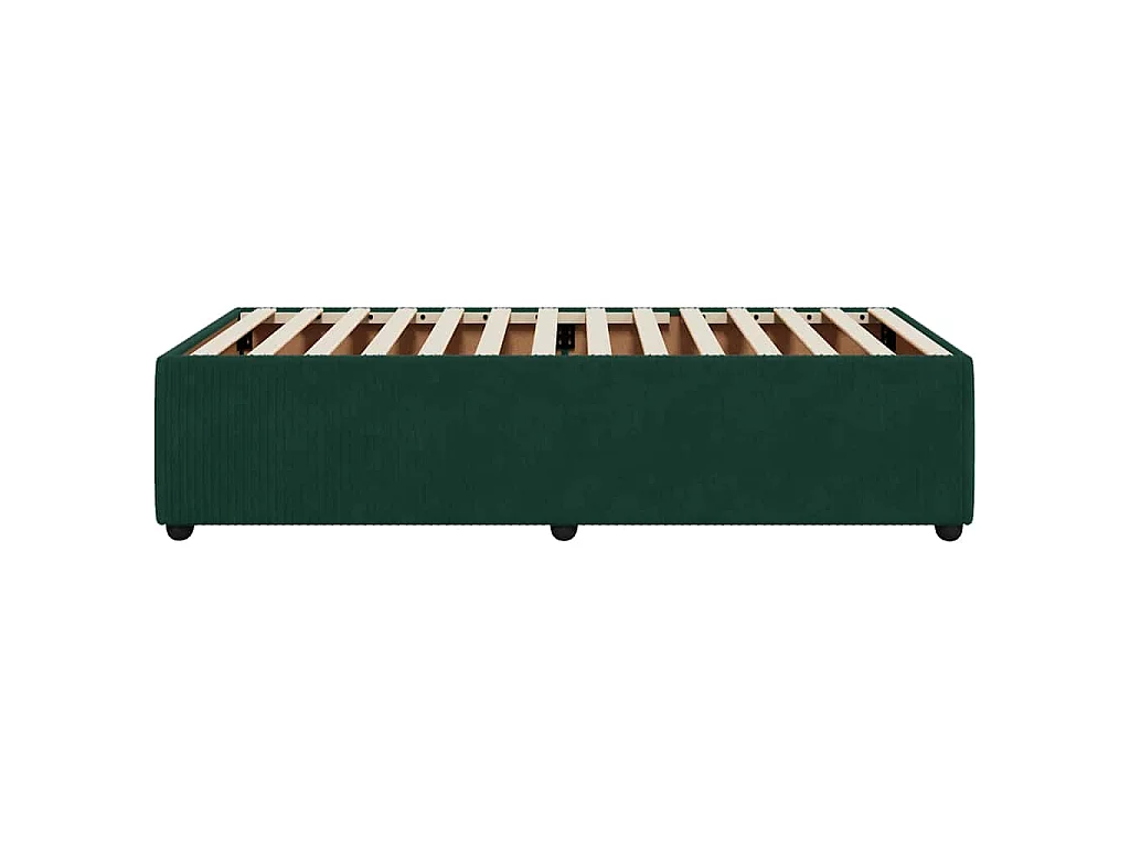 Bettgestell ohne Matratze Dunkelgrün 90x200 cm Samt