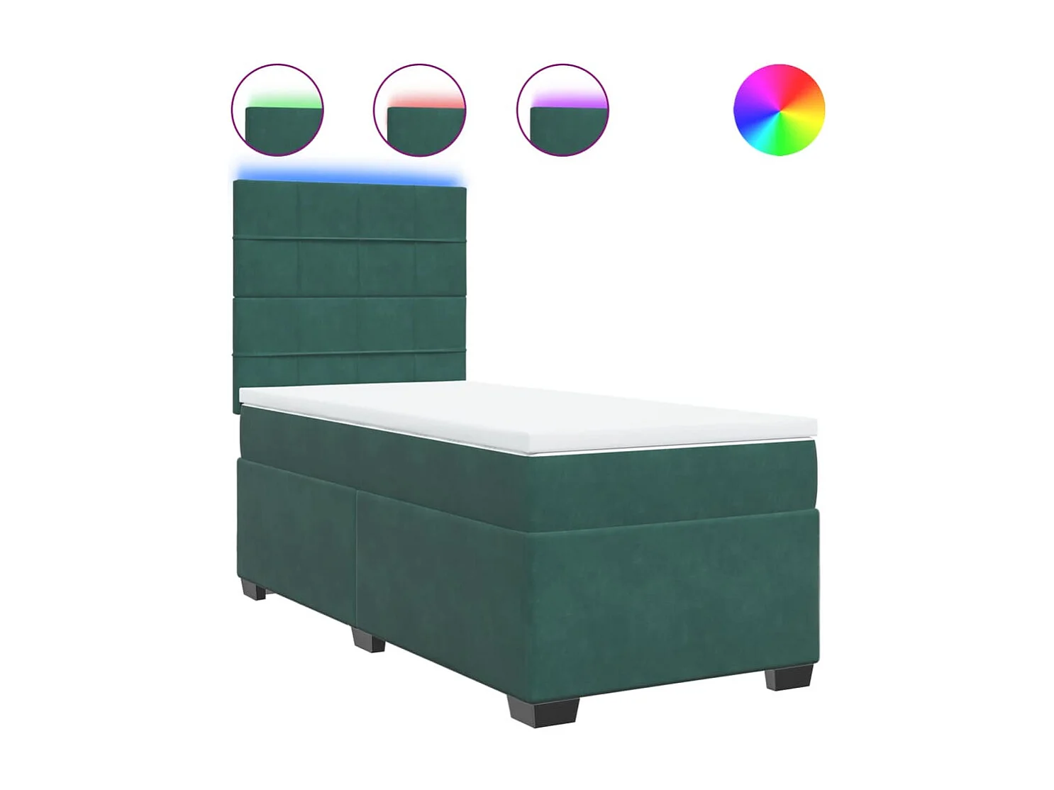 Boxspring met matras fluweel donkergroen 90x190 cm