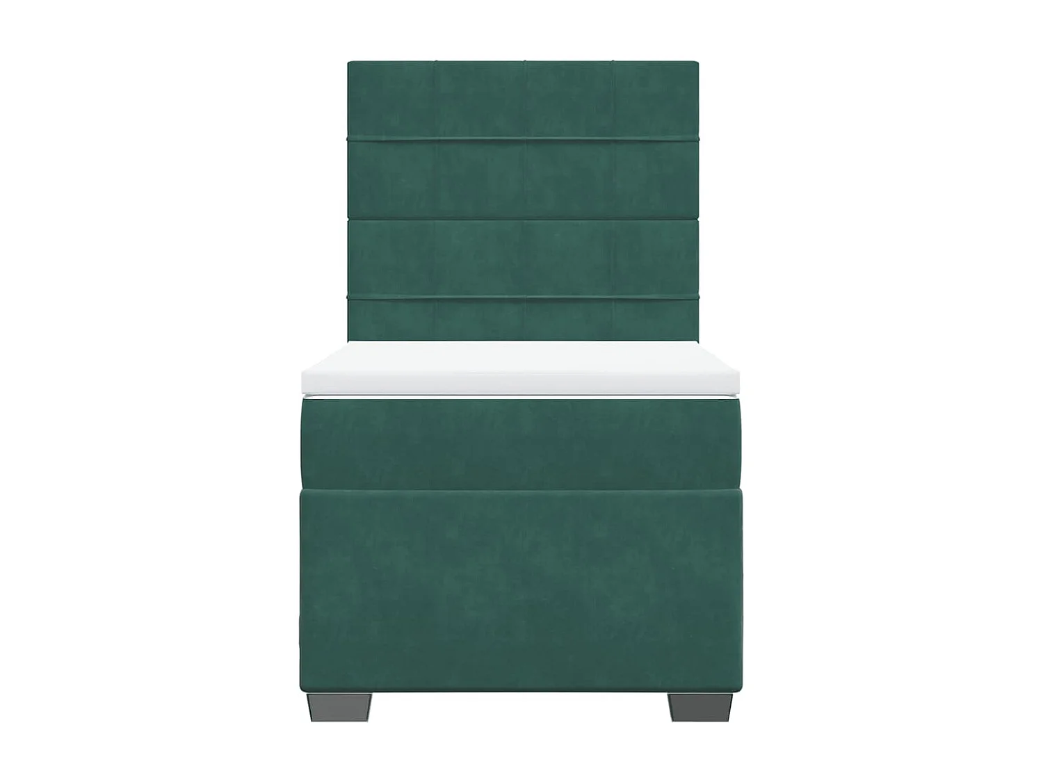 Boxspring met matras fluweel donkergroen 90x190 cm