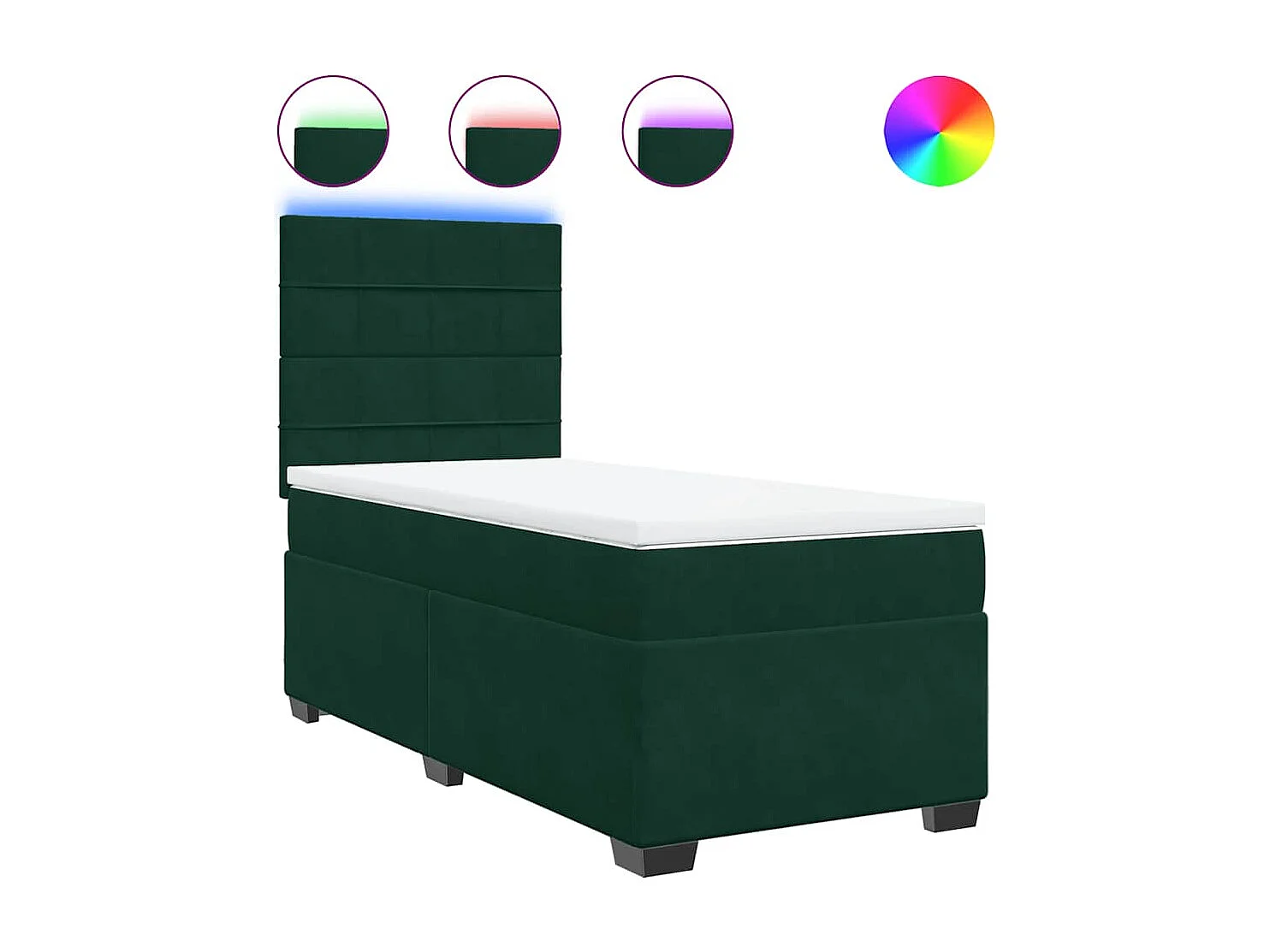 Sommier à lattes de lit avec matelas Vert foncé 90x190 cm