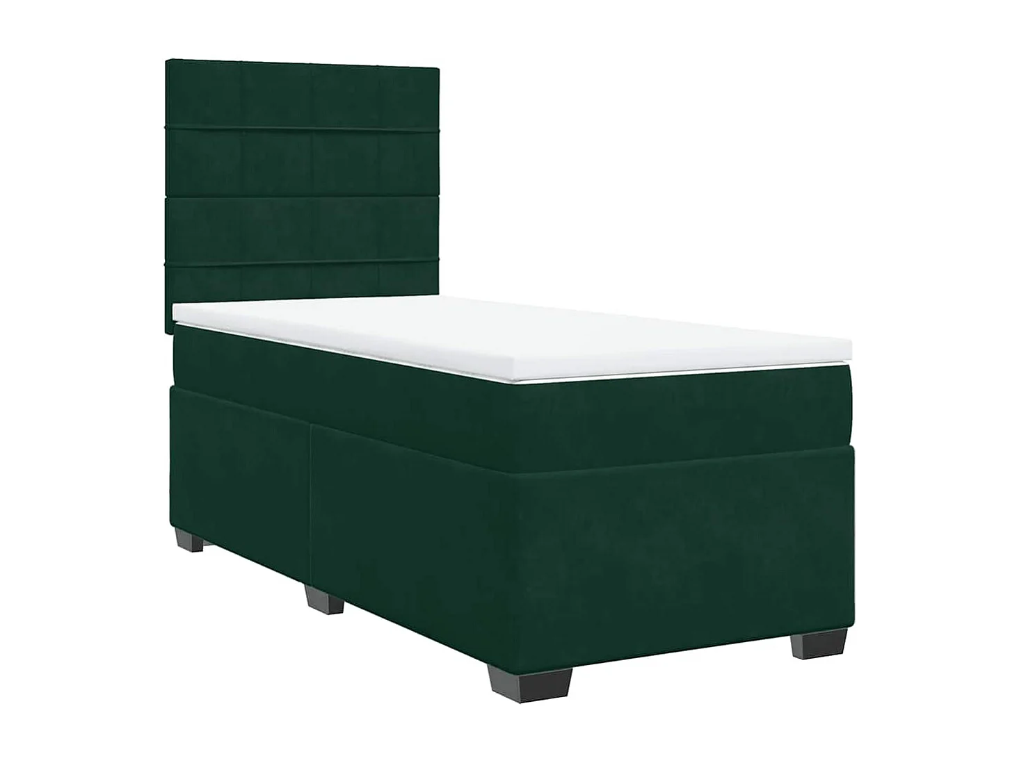 Sommier à lattes de lit avec matelas Vert foncé 90x190 cm