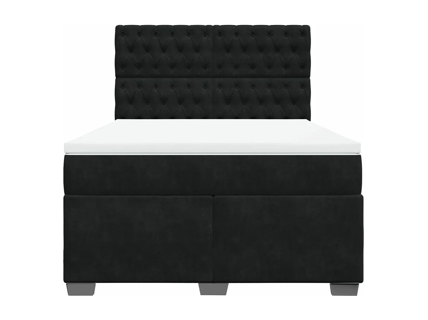 Boxspringbett mit Matratze Schwarz 140x200 cm Samt