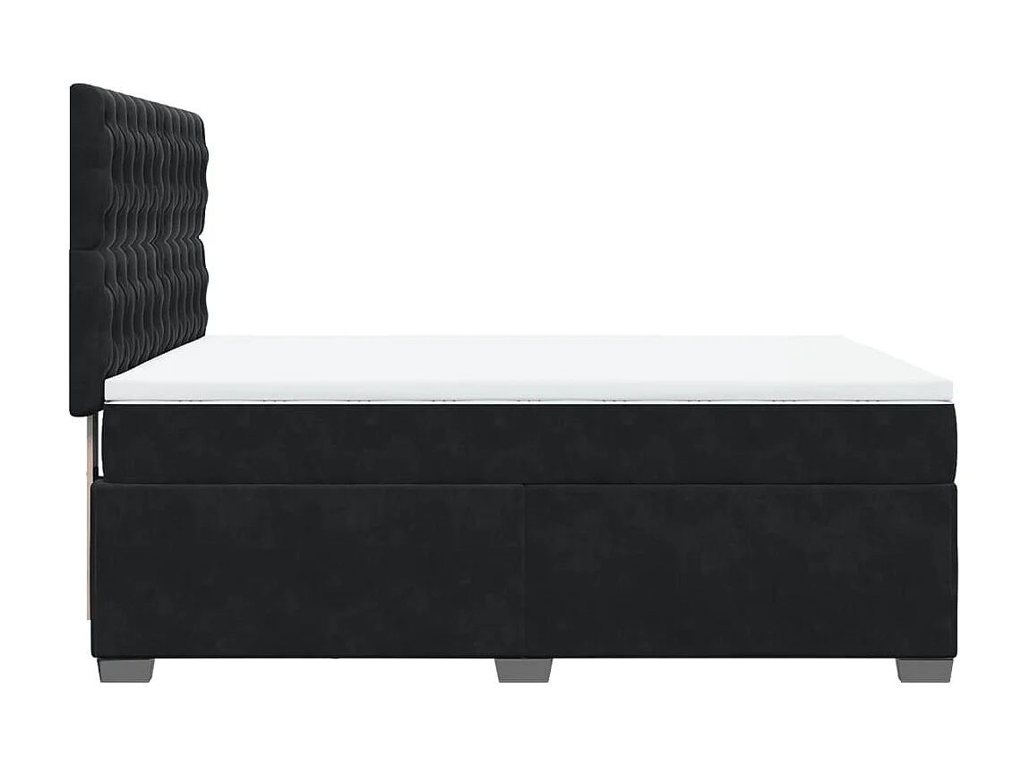 Boxspringbett mit Matratze Schwarz 140x200 cm Samt