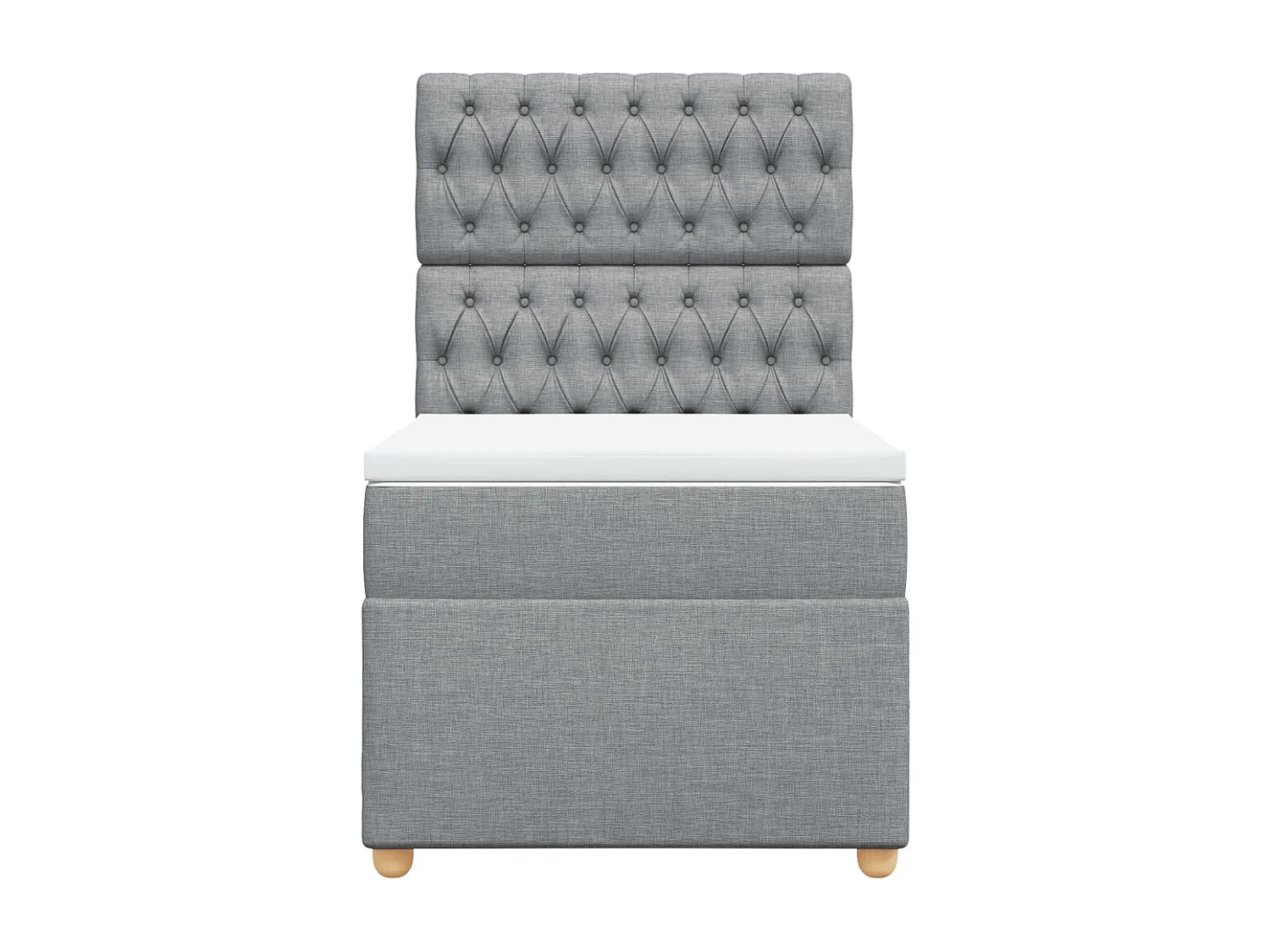 Giroletto a Molle con Materasso Grigio Chiaro 90x200 cm Tessuto