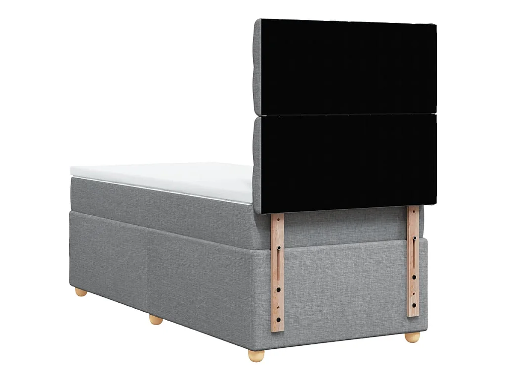 Boxspring met matras stof lichtgrijs 90x200 cm