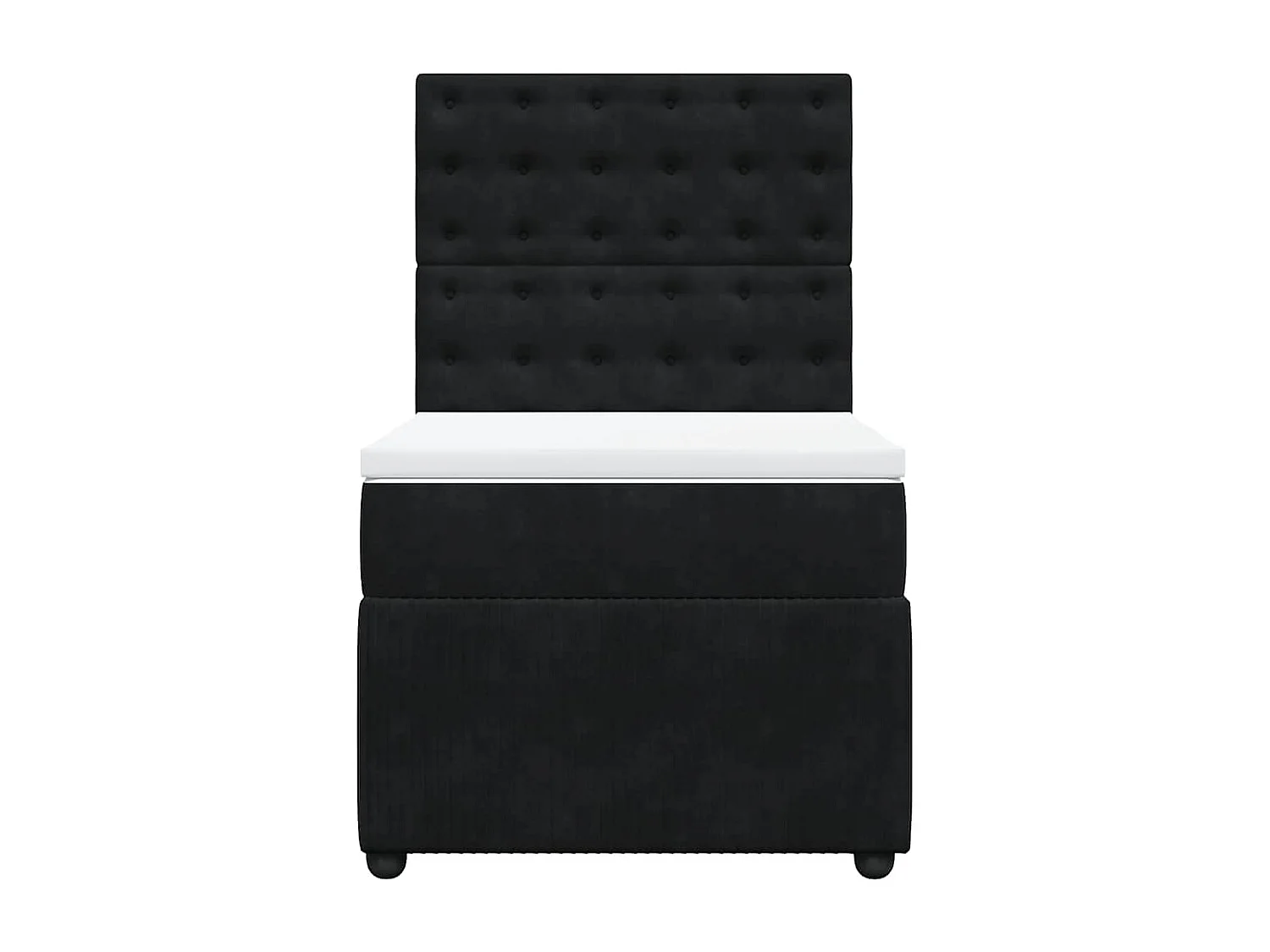 Boxspringbett mit Matratze Schwarz 100x200 cm Samt