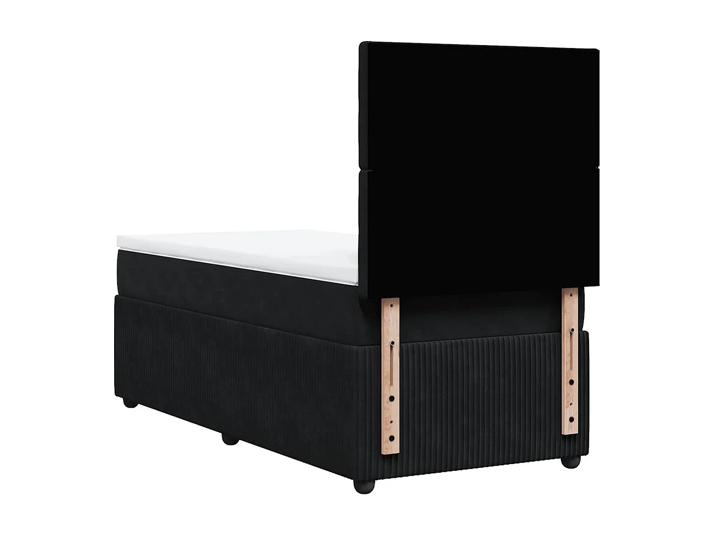 Boxspringbett mit Matratze Schwarz 100x200 cm Samt