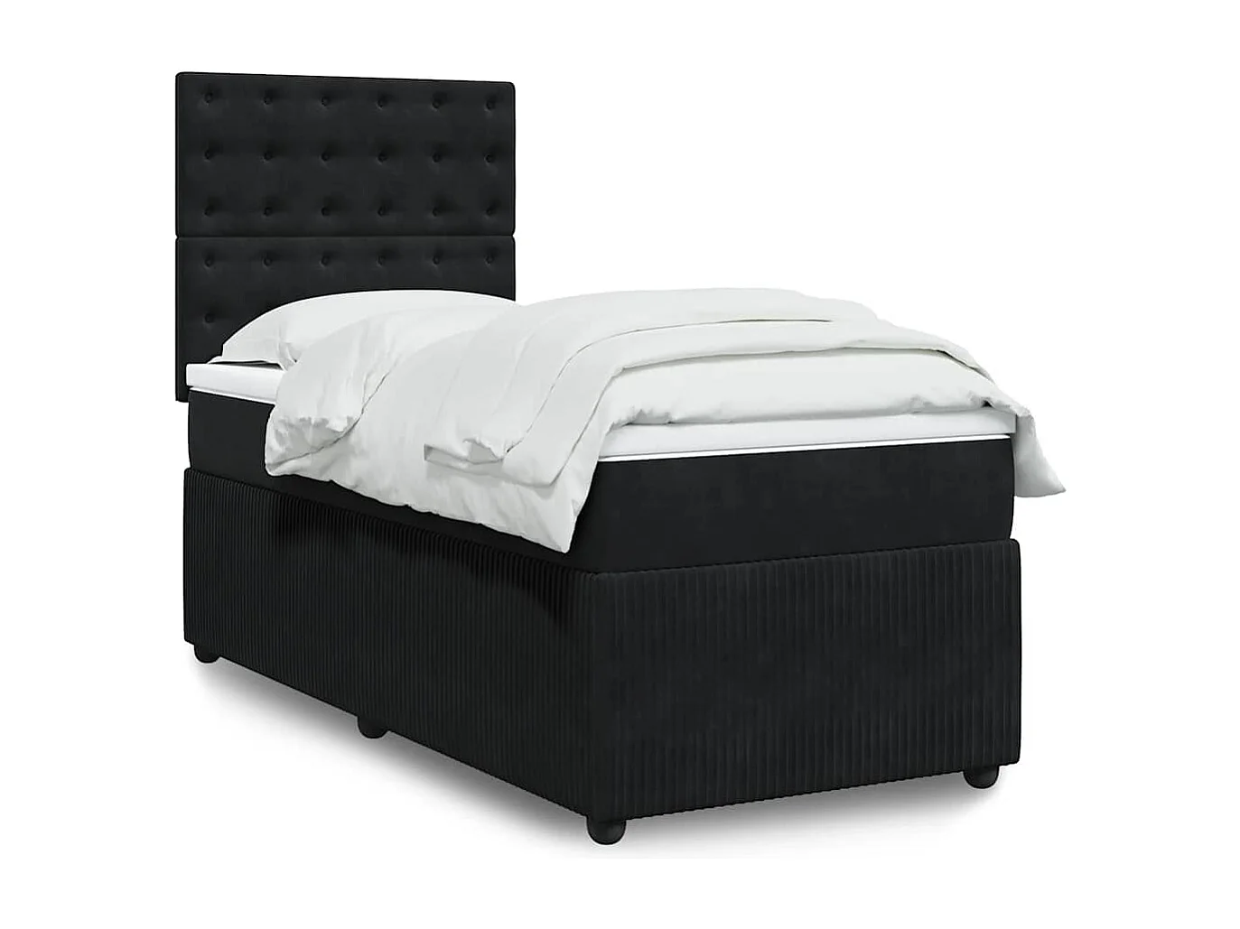 Boxspring met matras fluweel zwart 100x200 cm