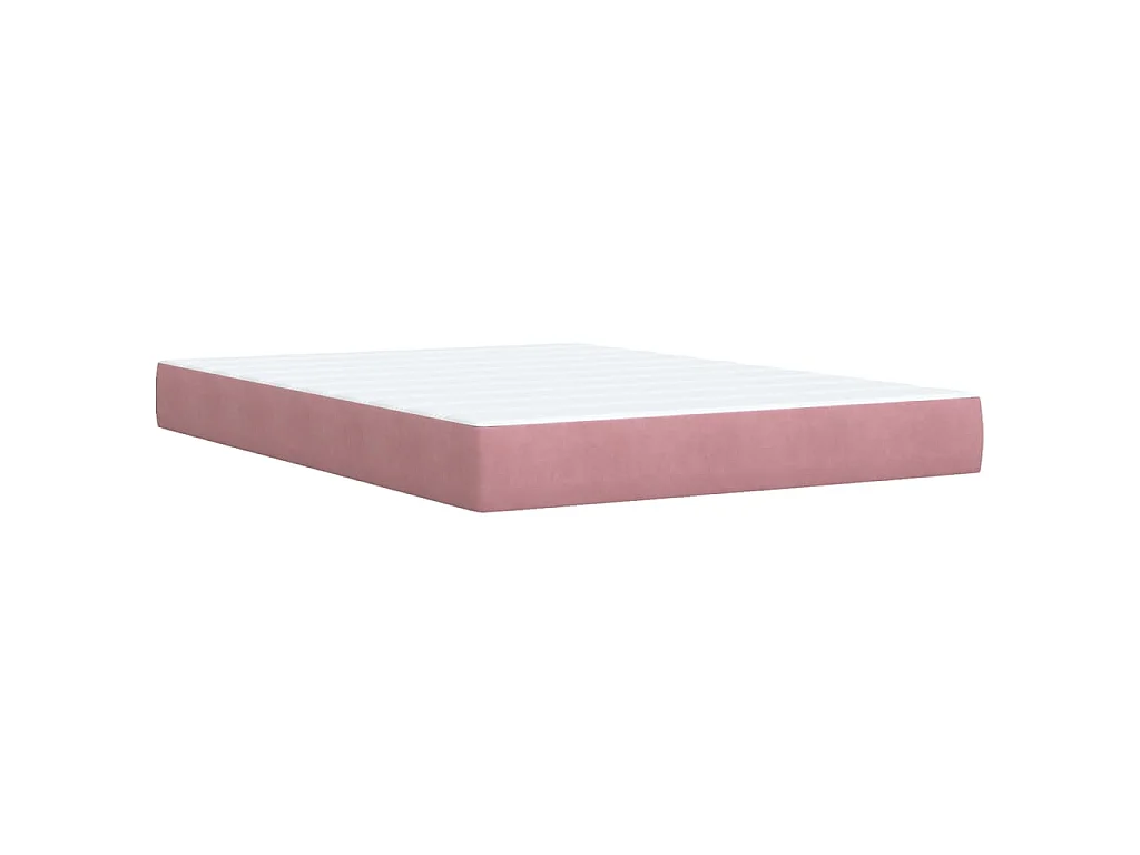 Giroletto a Molle con Materasso Rosa 140x200 cm in Velluto