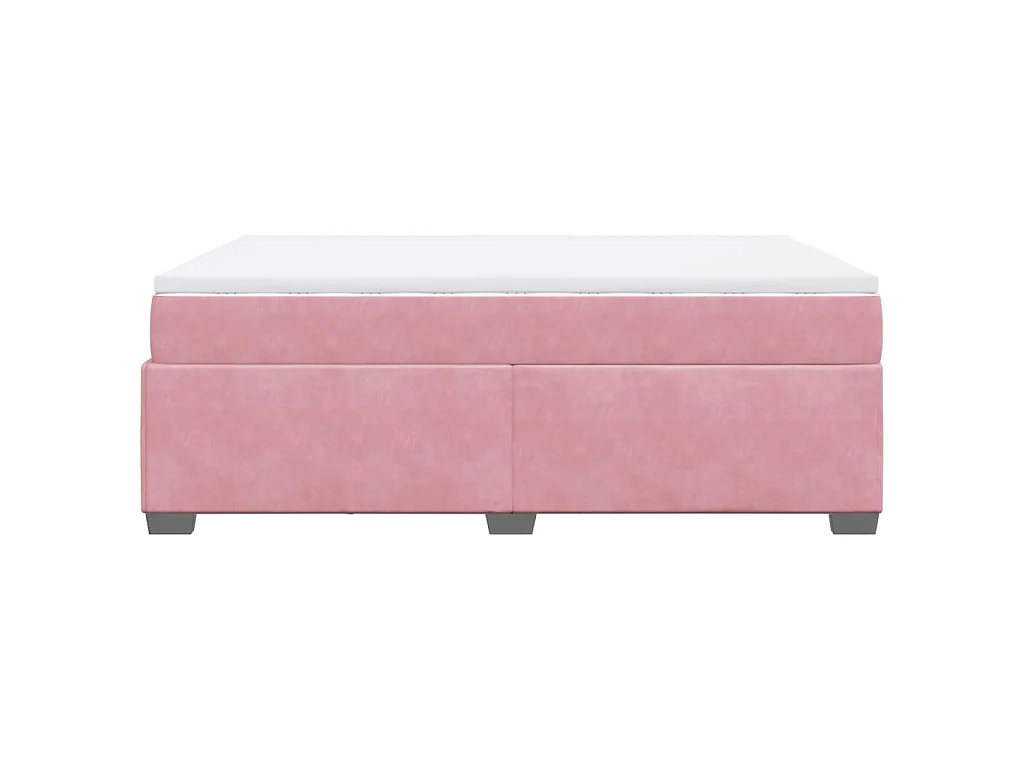 Giroletto a Molle con Materasso Rosa 140x200 cm in Velluto
