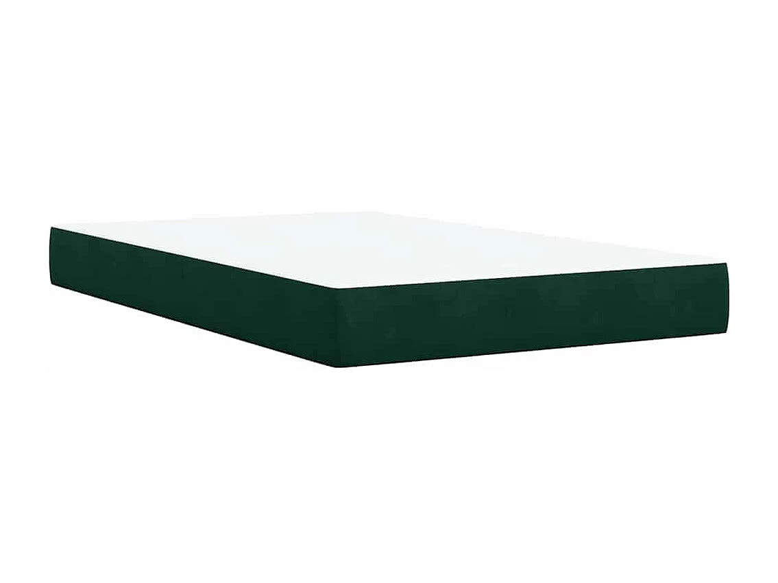 Cama box spring con colchón terciopelo verde oscuro 120x200 cm