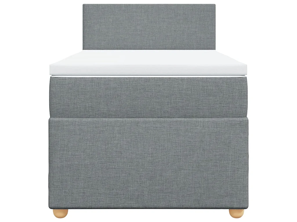 Boxspring met matras stof lichtgrijs 80x200 cm