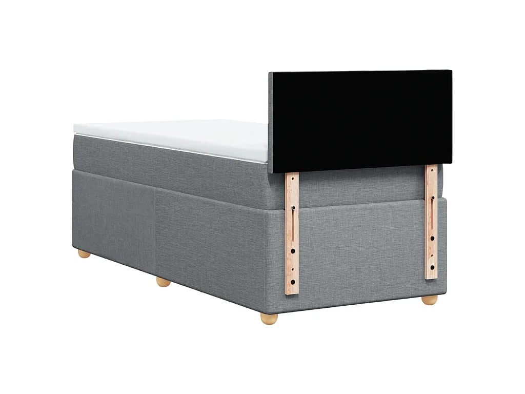 Boxspring met matras stof lichtgrijs 80x200 cm