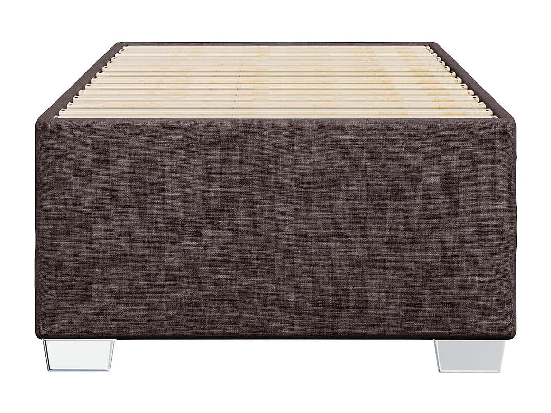 Cadre de lit sans matelas marron foncé 90x200 cm tissu