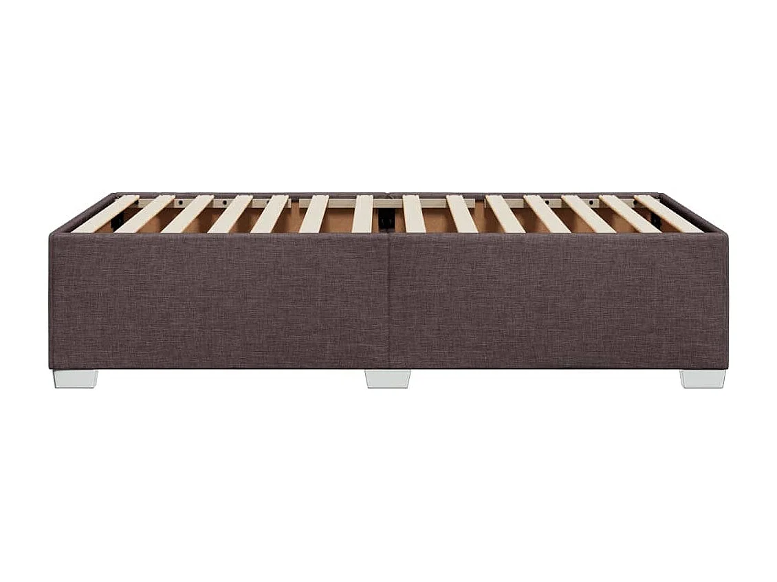 Cadre de lit sans matelas marron foncé 90x200 cm tissu