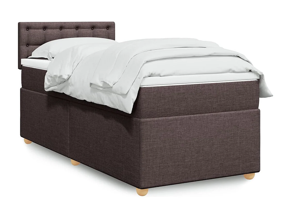 Boxspringbett mit Matratze Dunkelbraun 90x190 cm Stoff