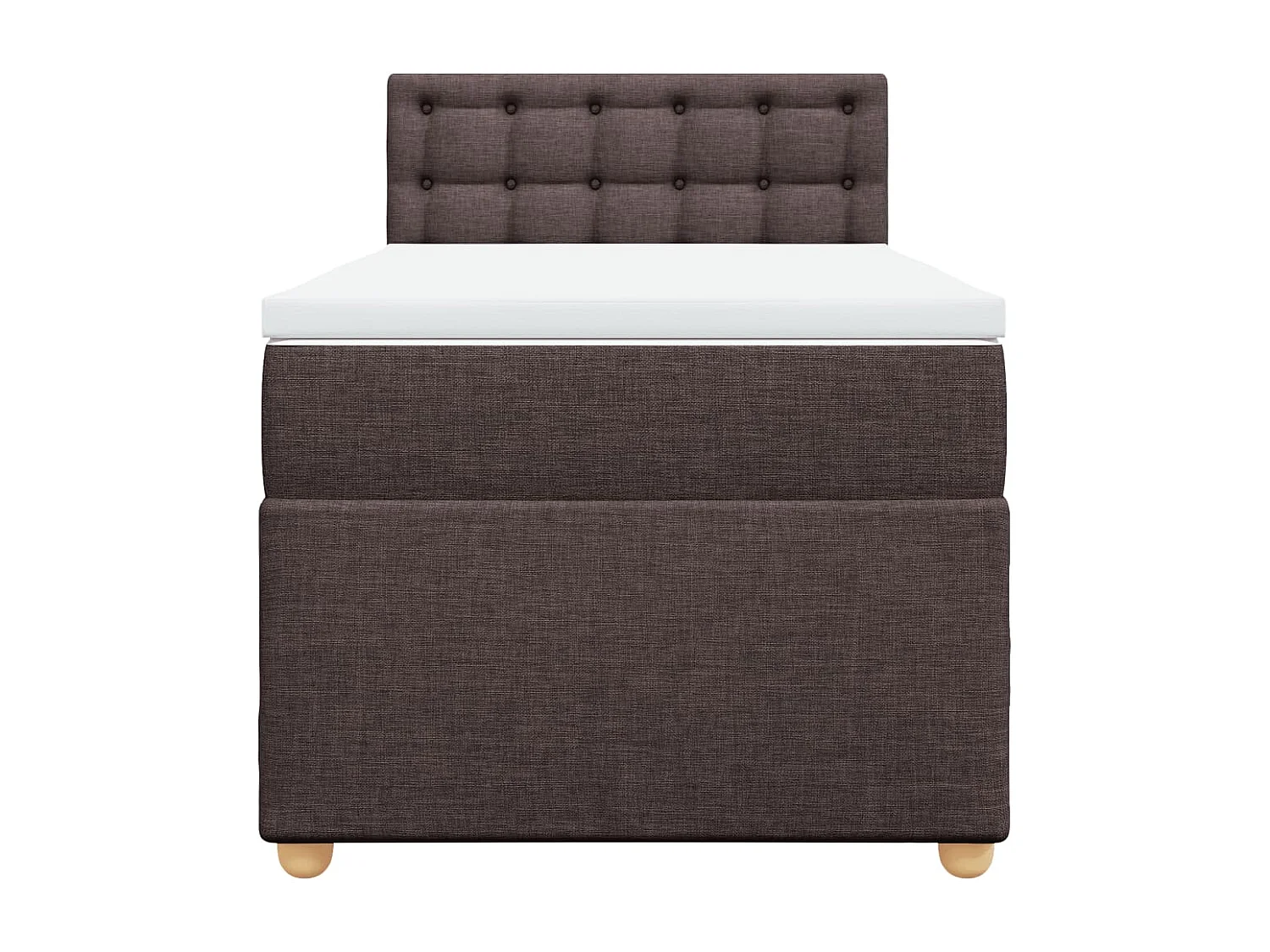 Boxspringbett mit Matratze Dunkelbraun 90x190 cm Stoff