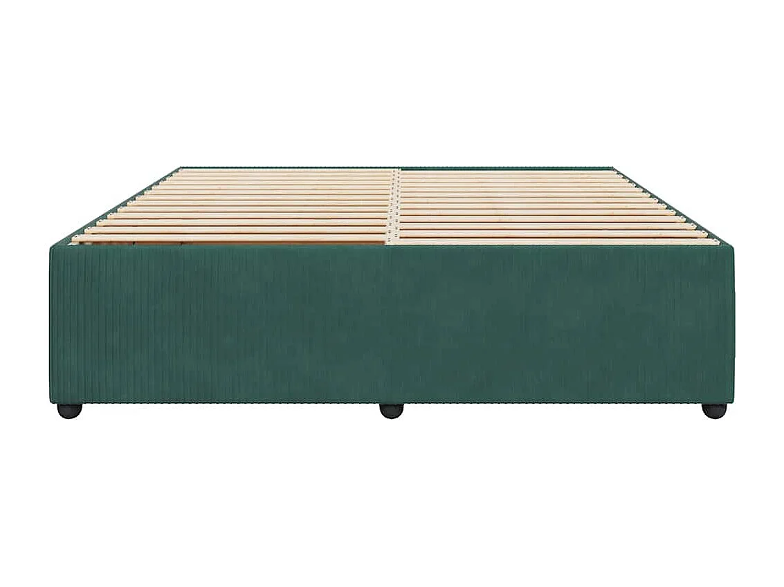 Cadre de lit sans matelas vert foncé 200x200 cm velours