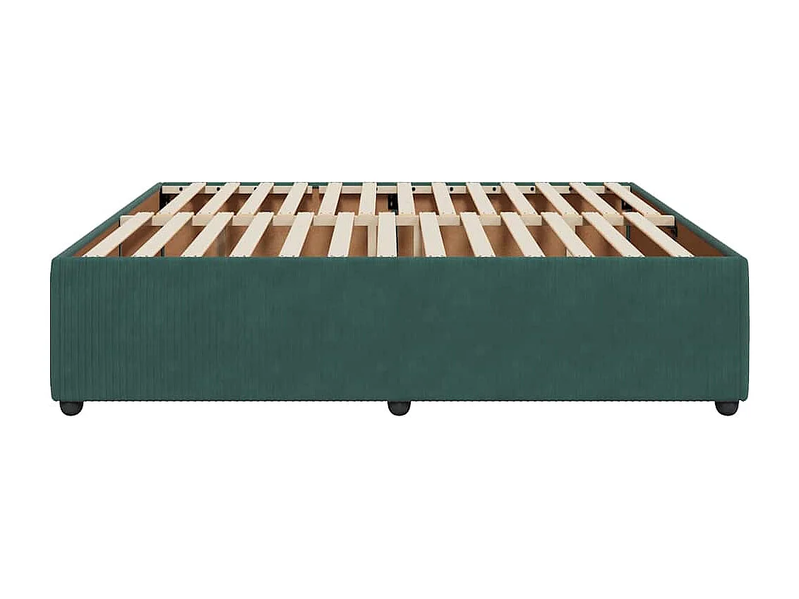Cadre de lit sans matelas vert foncé 200x200 cm velours