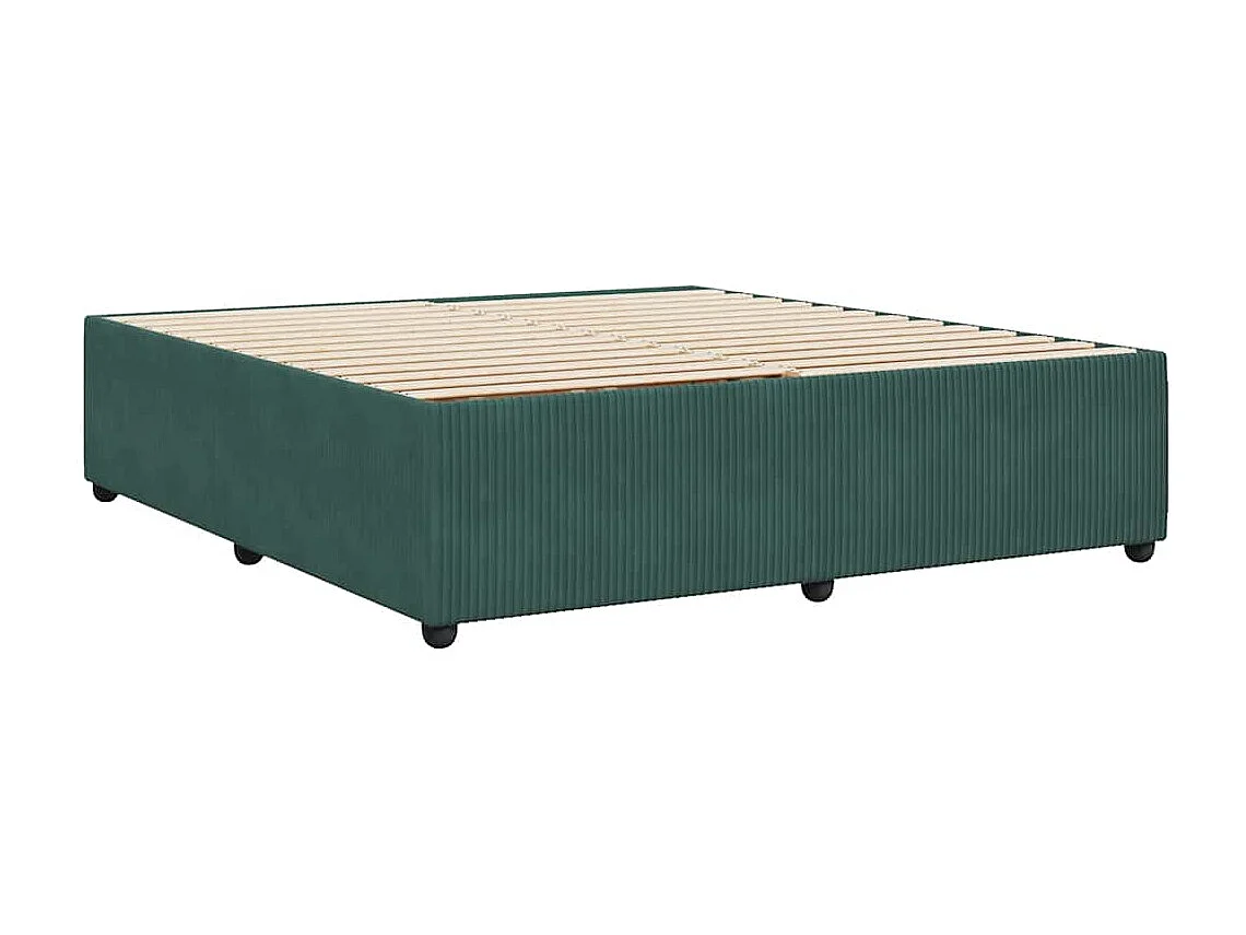Cadre de lit sans matelas vert foncé 200x200 cm velours