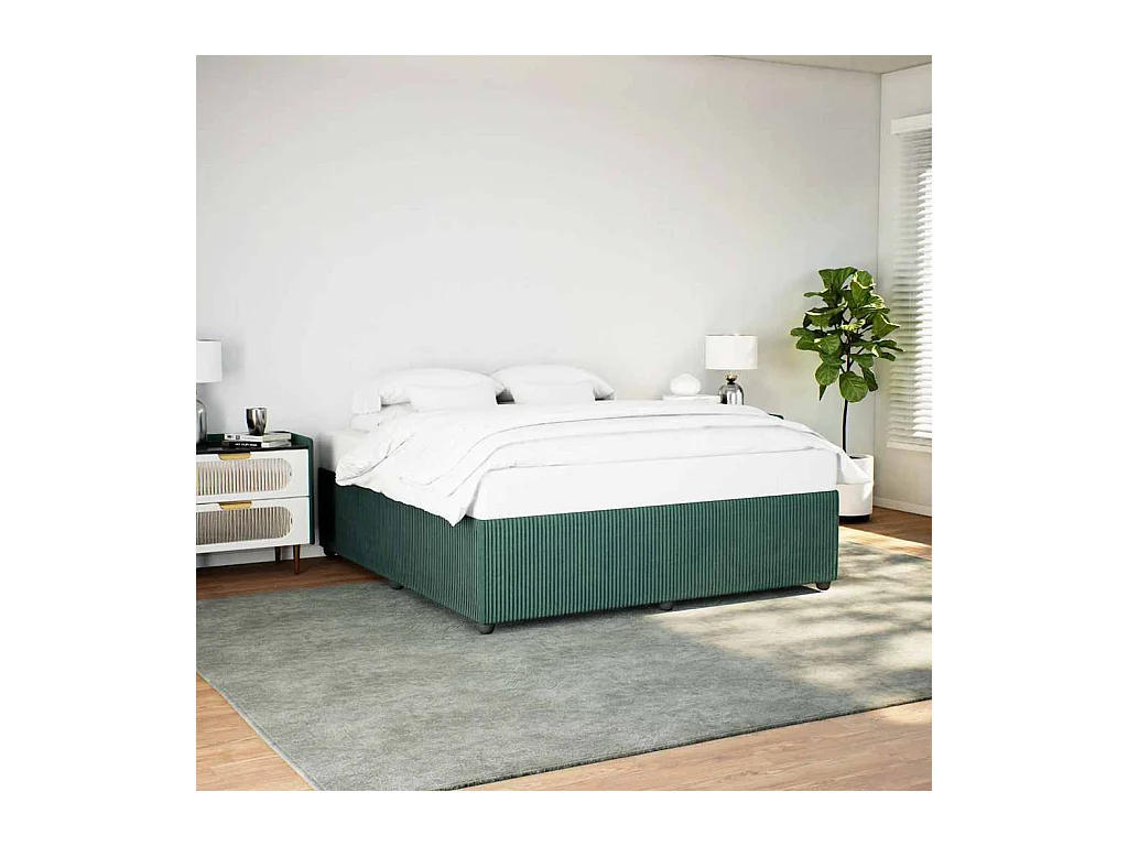 Cadre de lit sans matelas vert foncé 200x200 cm velours
