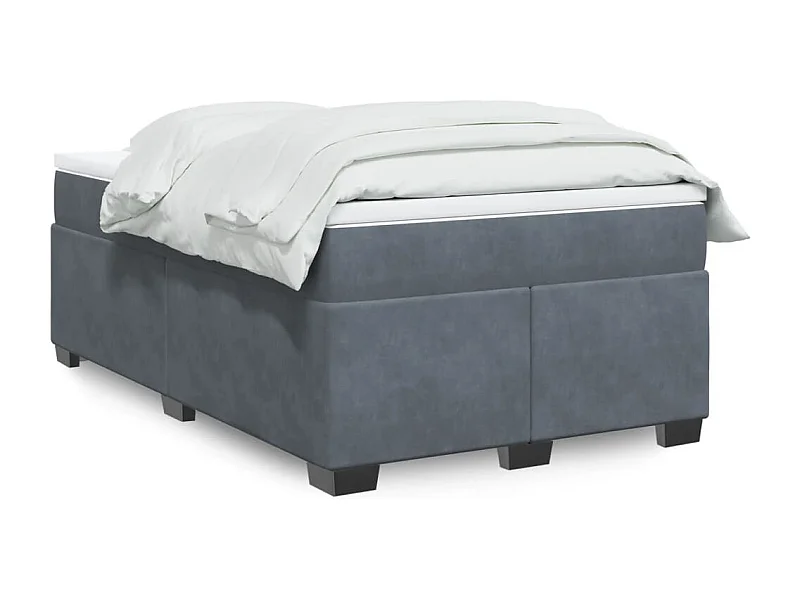 Boxspring met matras fluweel donkergrijs 120x190 cm