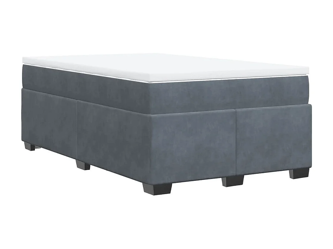 Giroletto a Molle con Materasso Grigio Scuro 120x190 cm Velluto