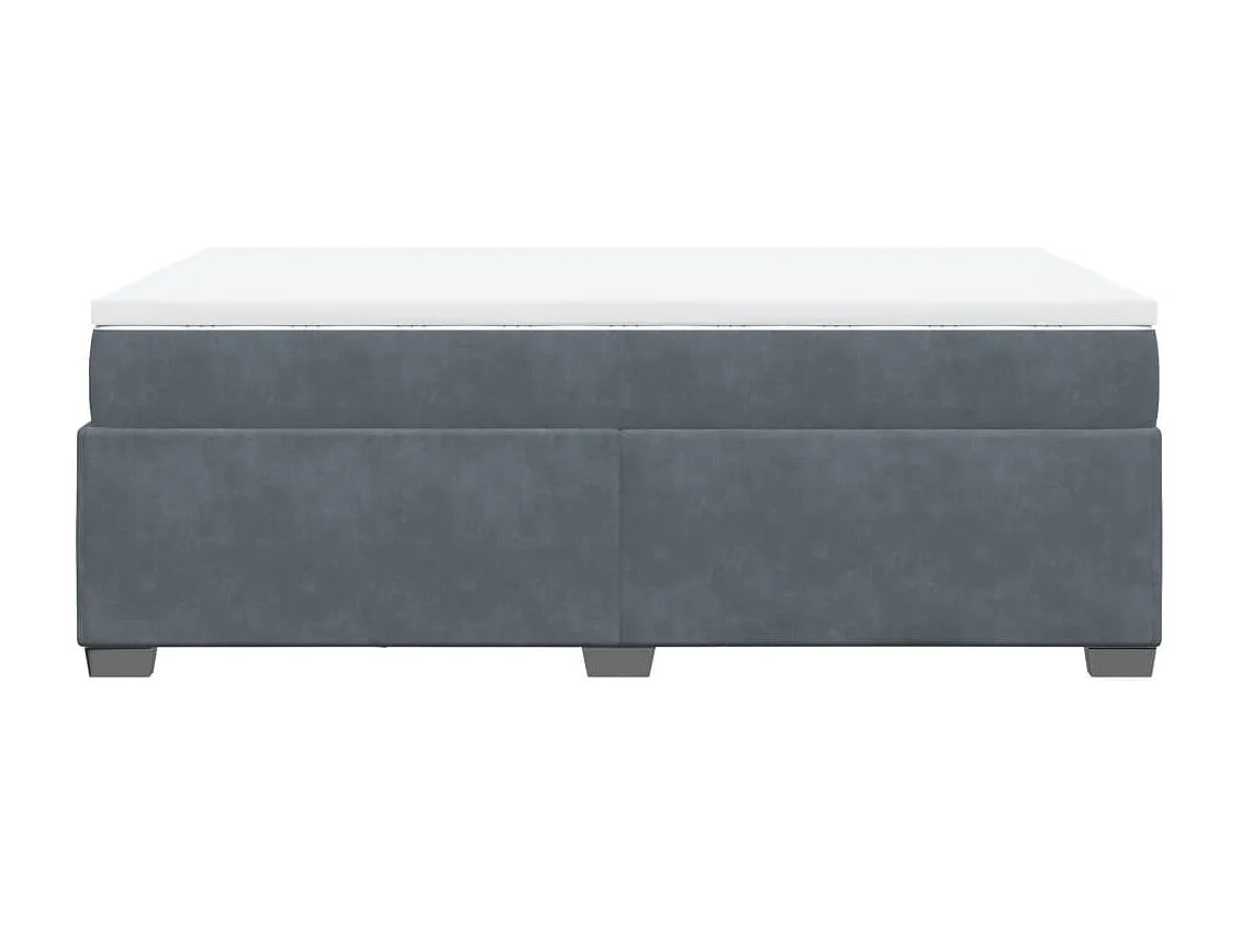 Sommier à lattes de lit et matelas gris foncé 120x190cm velours