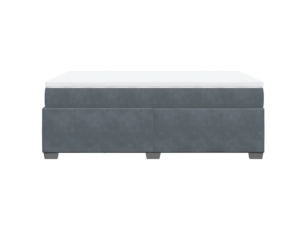 Cama box spring con colchón terciopelo gris oscuro 120x190 cm