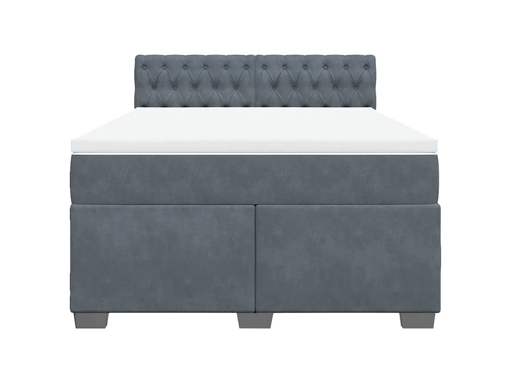 Boxspring met matras fluweel donkergrijs 160x200 cm