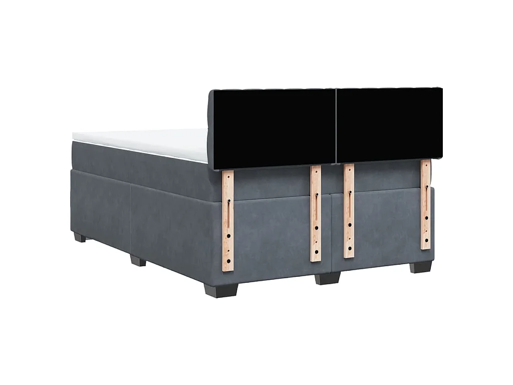 Boxspring met matras fluweel donkergrijs 160x200 cm