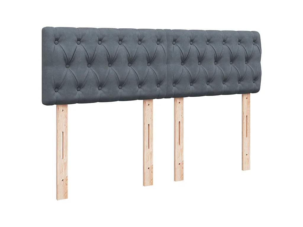 Boxspring met matras fluweel donkergrijs 160x200 cm