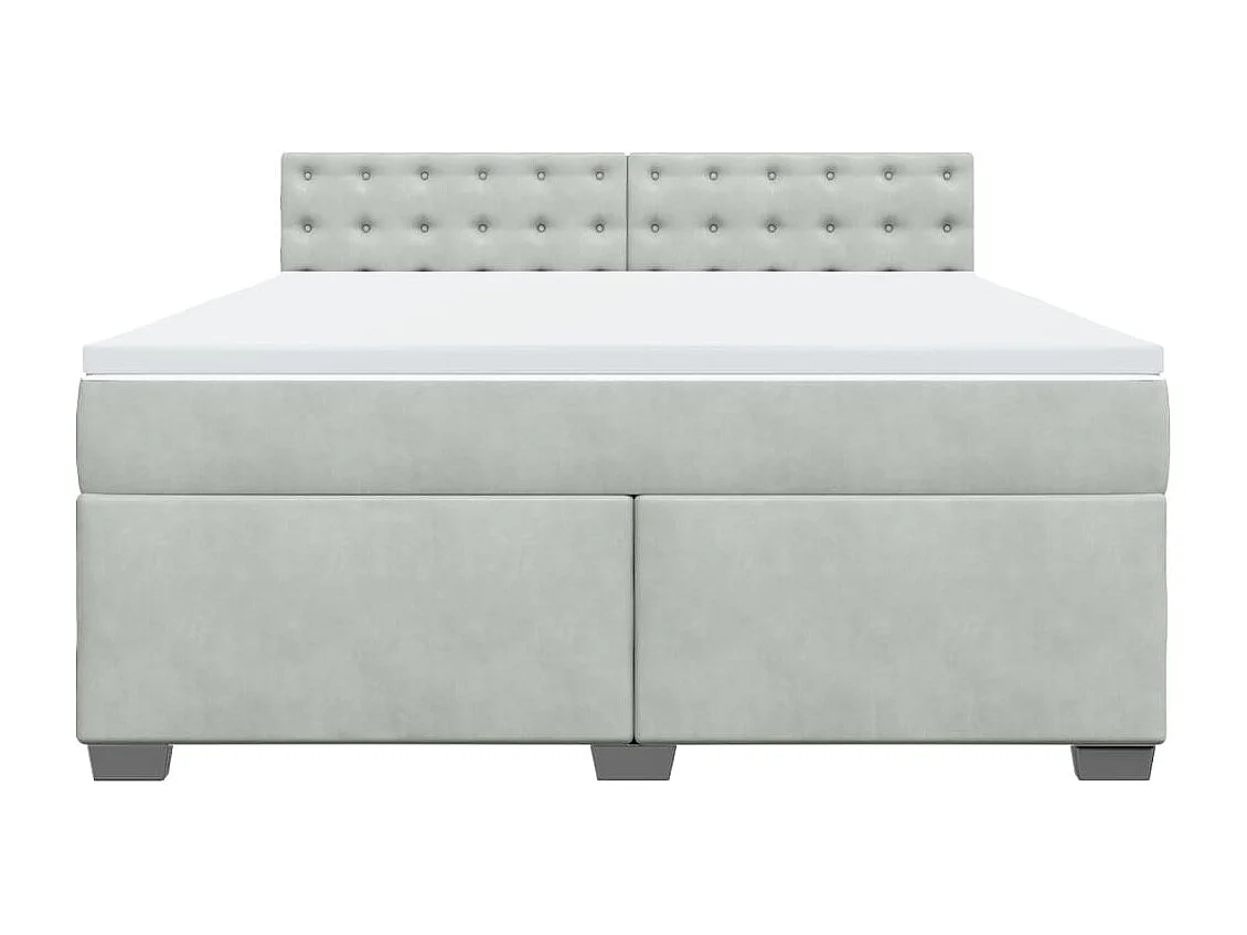 Boxspringbett mit Matratze Hellgrau 180x200 cm Samt