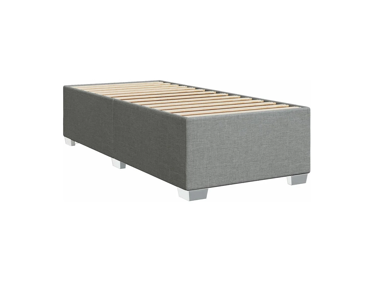 Boxspringbett mit Matratze Hellgrau 90x190 cm Stoff